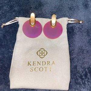 Kendra Scott Didi Earrings in Blush Dichroic Glass/Rose Gold